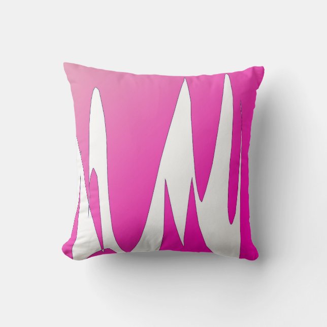 Funky Abstrakt Art Coral White Kudde (Framsida)
