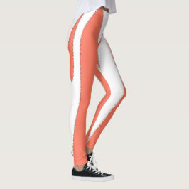 Funky Abstrakt Art Coral White Leggings
