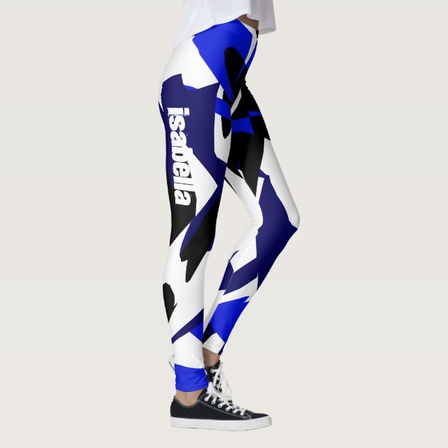 Funky Abstrakt Art Geometry Add Namn Isabella Leggings (Höger)