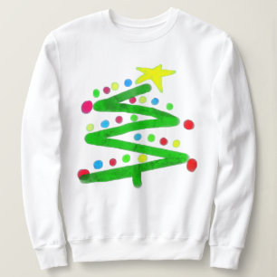 Funky Abstrakt Art Julgran Sweatshirt T Shirt
