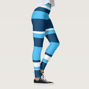 Funky Abstrakt Art Light Mörk blått White Leggings
