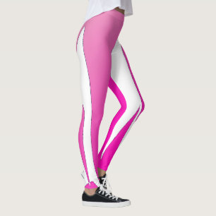 Funky Abstrakt Art Lila Rosa White Leggings