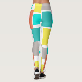 Funky Abstrakt Art Pastel Turcos Gult Leggings