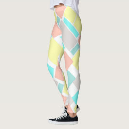 Funky Abstrakt Art Pastel Turcos Gult Leggings
