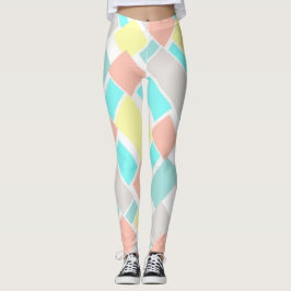 Funky Abstrakt Art Pastel Turcos Gult Leggings