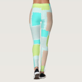 Funky Abstrakt Art Pastel Turcos Gult Leggings