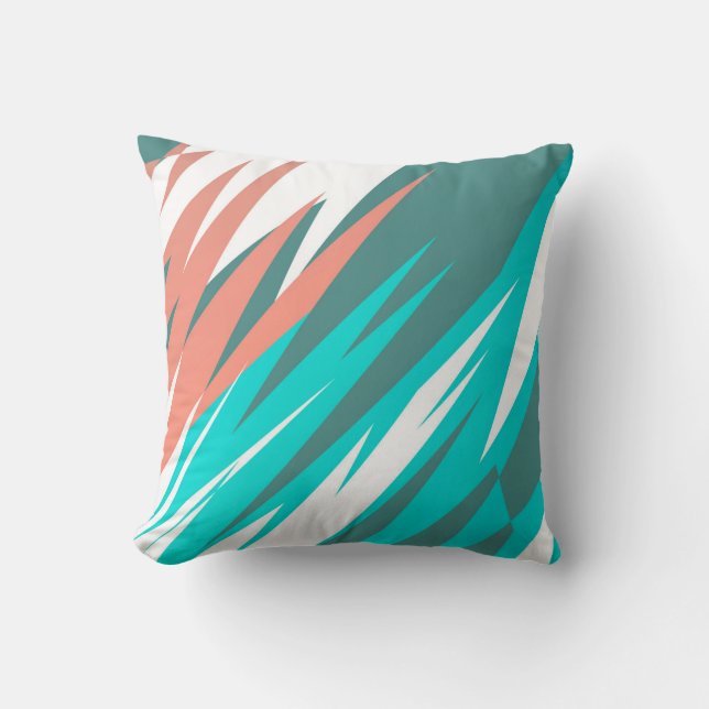 Funky Abstrakt Art Pastel Turcos White Kudde (Framsida)