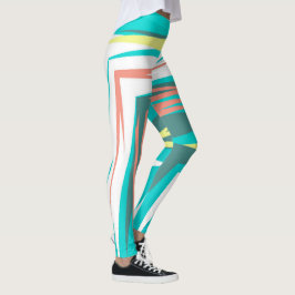 Funky Abstrakt Art Pastel Turcos White Leggings