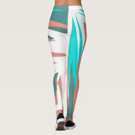 Funky Abstrakt Art Pastel Turcos White Leggings