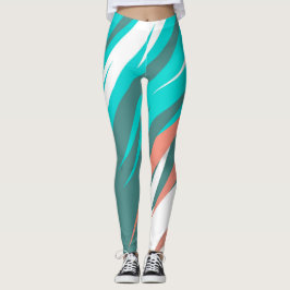 Funky Abstrakt Art Pastel Turcos White Leggings