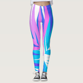 Funky Abstrakt Art Pastellns Lila för Rosa Leggings