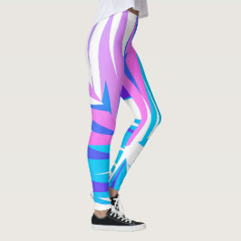 Funky Abstrakt Art Pastellns Lila för Rosa Leggings