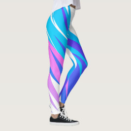 Funky Abstrakt Art Pastellns Lila för Rosa Leggings
