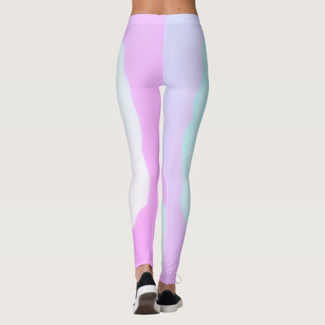 Funky Abstrakt Art Rosa Turquise Pastel Theme Leggings (Baksida)