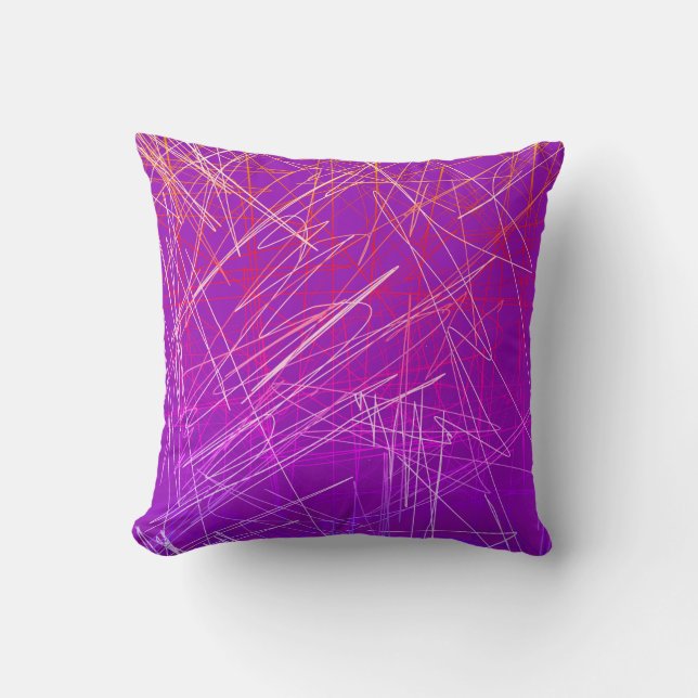 Funky Abstrakt Art Teckning Dekorativ kudde Cushio (Framsida)
