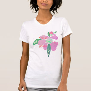 Funky Abstrakt Blomkonst att Ha på sig T Shirt