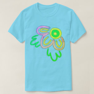 Funky Abstrakt Blomma Konst att bära T Shirt
