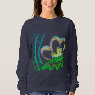 Funky Abstrakt Blommigt Art till Bära T Shirt