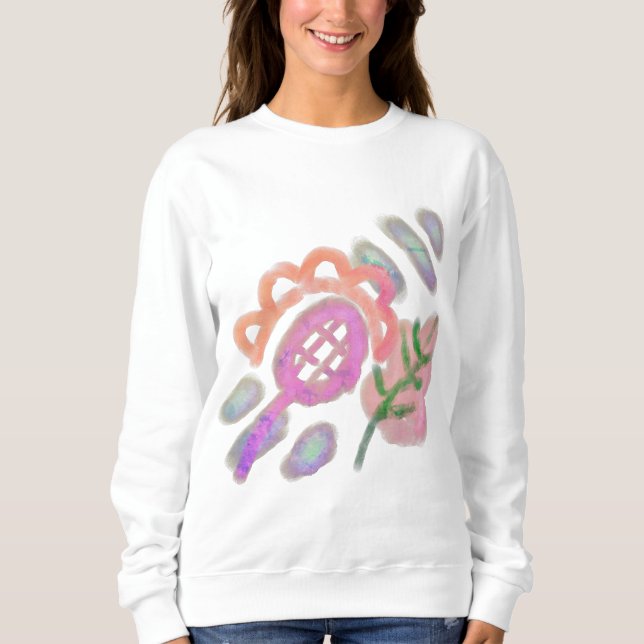 Funky Abstrakt Blommigt Wearable Art T Shirt (Framsida)