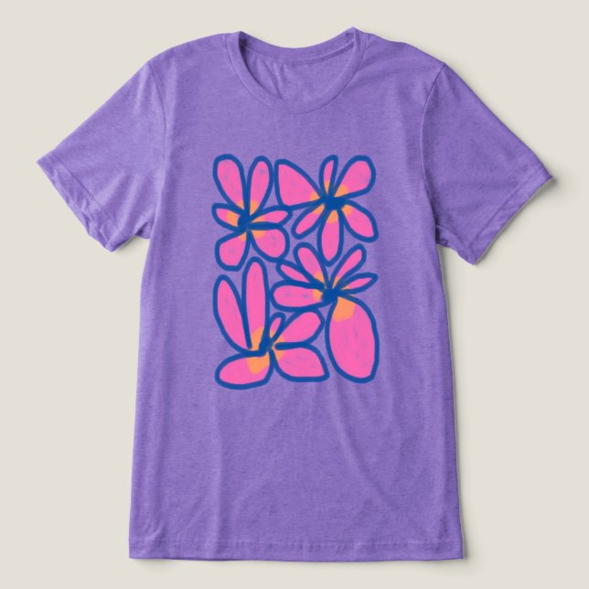 Funky Abstrakt Blommor Konst På Kläder T Shirt (Design Framsida)