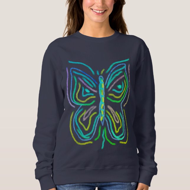 Funky Abstrakt Butterfly Art till Bära T Shirt (Framsida)