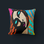 Funky Abstrakt Digital Art Kudde<br><div class="desc">Min funky abstrakts digitala målning av en kvinna gör detta underbara dekorativ kudde till ett färgstarkt prat av dekorativ konst!</div>