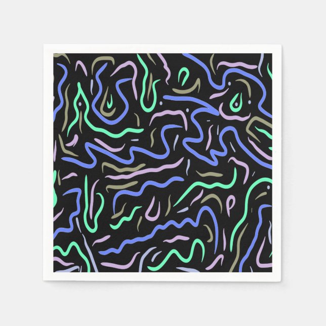 Funky Abstrakt Digital Art Pappersservett (Framsidan)