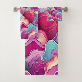 Funky Abstrakt Färgfull Mönster Bathroom