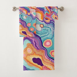 Funky Abstrakt Färgfull Mönster Bathroom