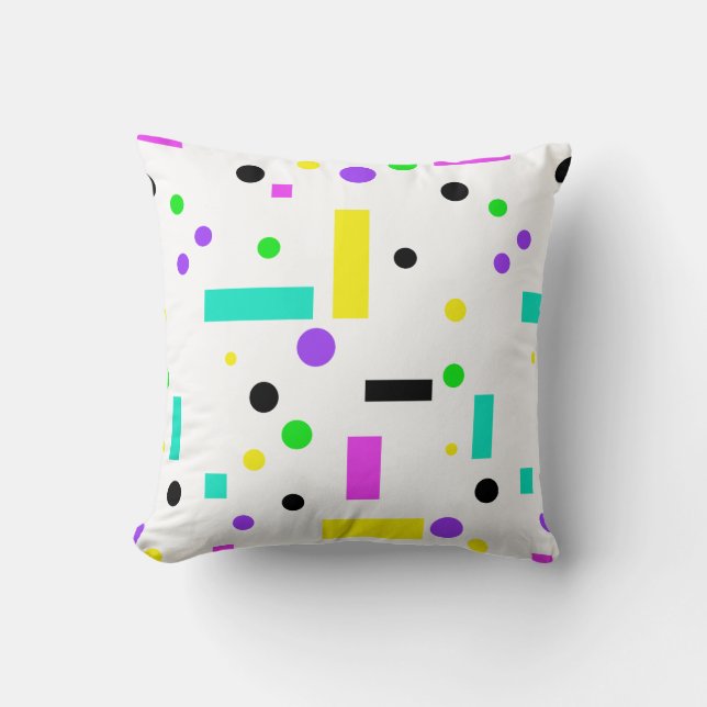 Funky Abstrakt Färgfull Mönster Pillow Cushion Kudde (Framsida)