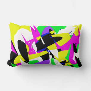 Funky Abstrakt Färgrik Mönster Kudd Cushion Lumbarkudde