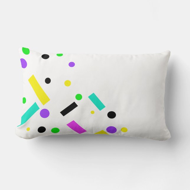 Funky Abstrakt Färgrik Mönster Kudd Cushion Lumbarkudde (Framsida)