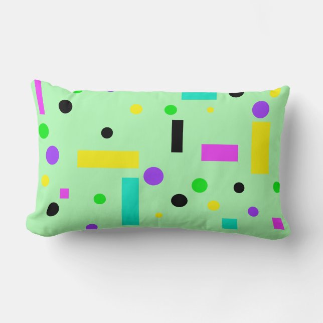Funky Abstrakt Färgrik Mönster Kudd Cushion Lumbarkudde (Framsida)