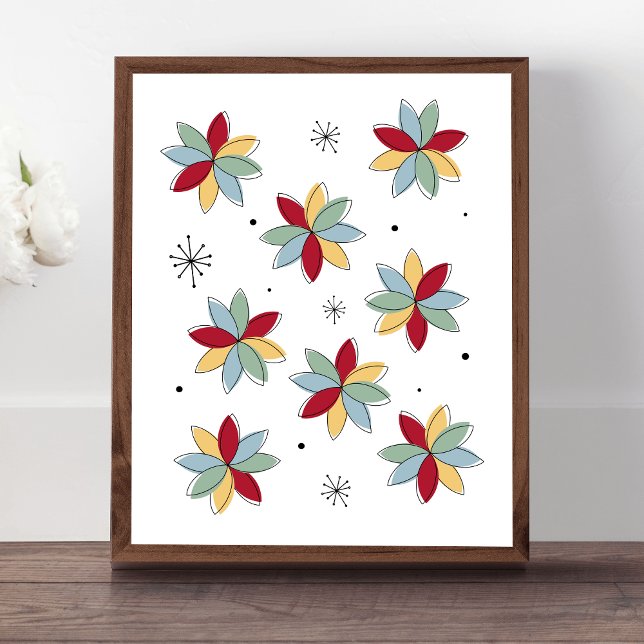 Funky Abstrakt Flowers Mid Century Modern Poster (Skapare uppladdad)