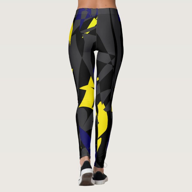 Funky Abstrakt Geometrisk Konst Leggings (Baksida)