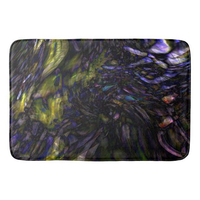 Funky Abstrakt Glas Konst Färg Stänk Modern Glamou Badrumsmatta (Framsidan)