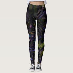 Funky Abstrakt Glass Art Färg Stänk Modern Glam Leggings
