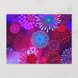 Funky Abstrakt Gnistra Shine Flower Petals Vykort