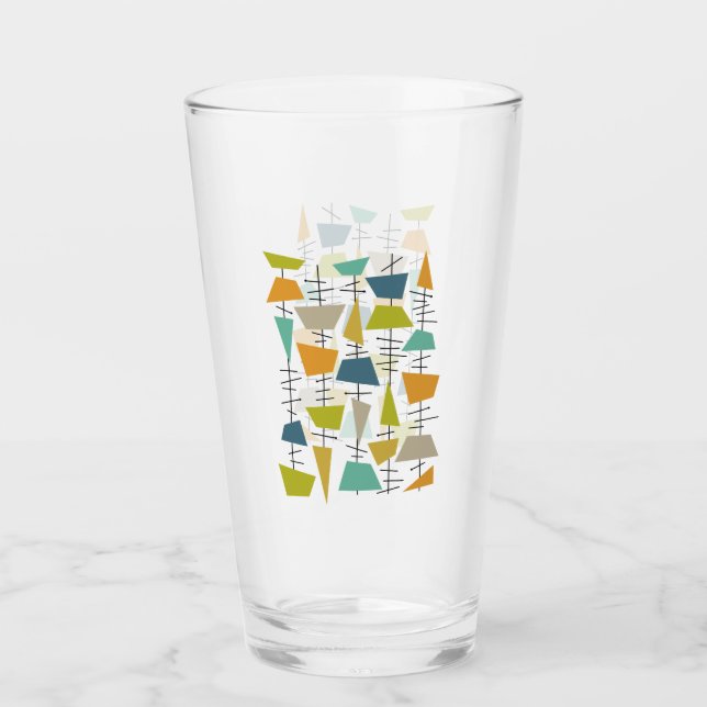 Funky Abstrakt Hanging Vind Chimes Mid-Century Glaskopp (Framsida)