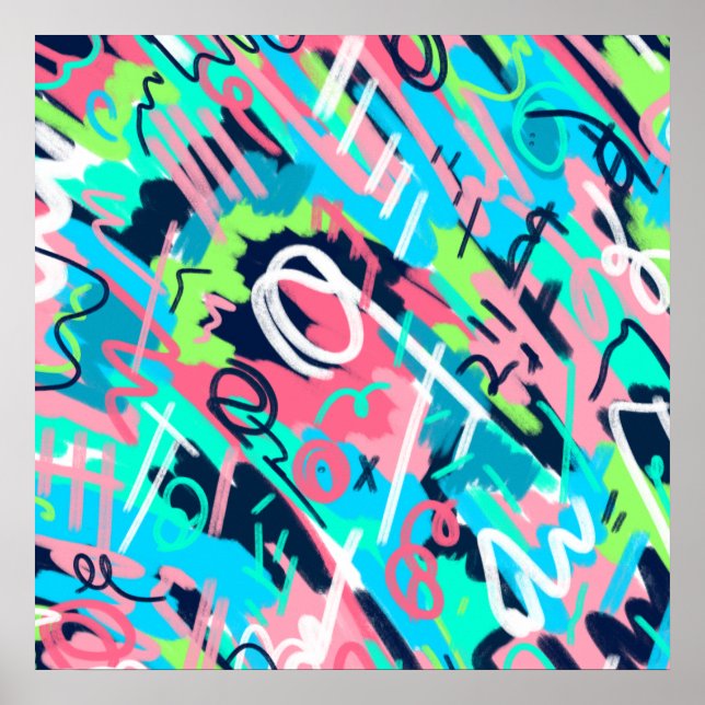 Funky abstrakt konst  poster (Framsidan)
