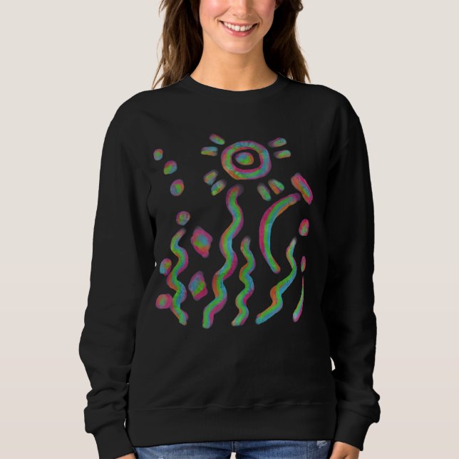 Funky Abstrakt Konstnärlig Klänning T Shirt (Framsida)