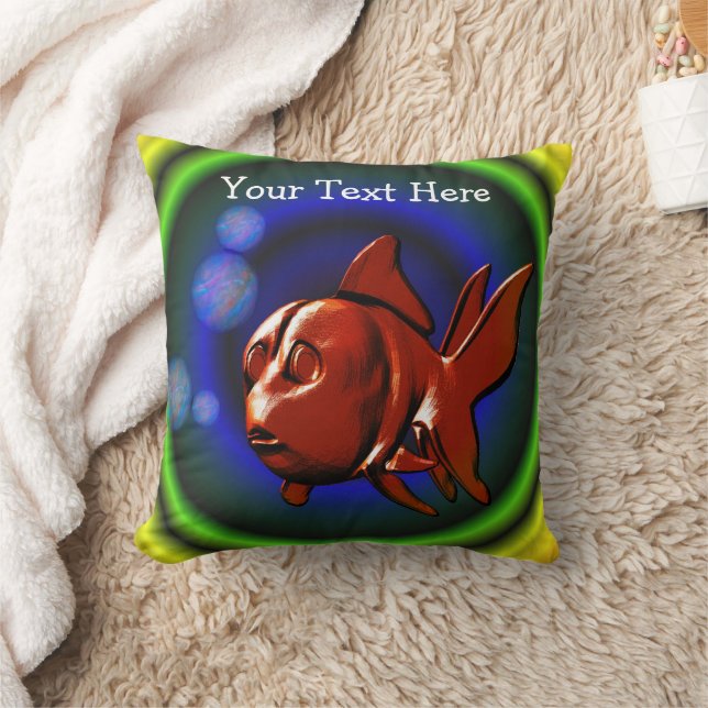 Funky Abstrakt Red Goldfish Personlig Kudde (Filt)