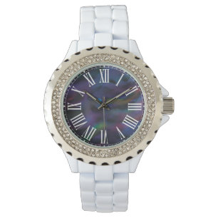 Funky abstrakt smokey lila vatten färg armbandsur