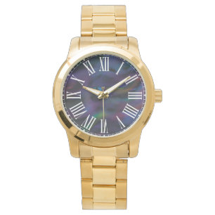 Funky abstrakt smokey lila vatten färg-klocka armbandsur