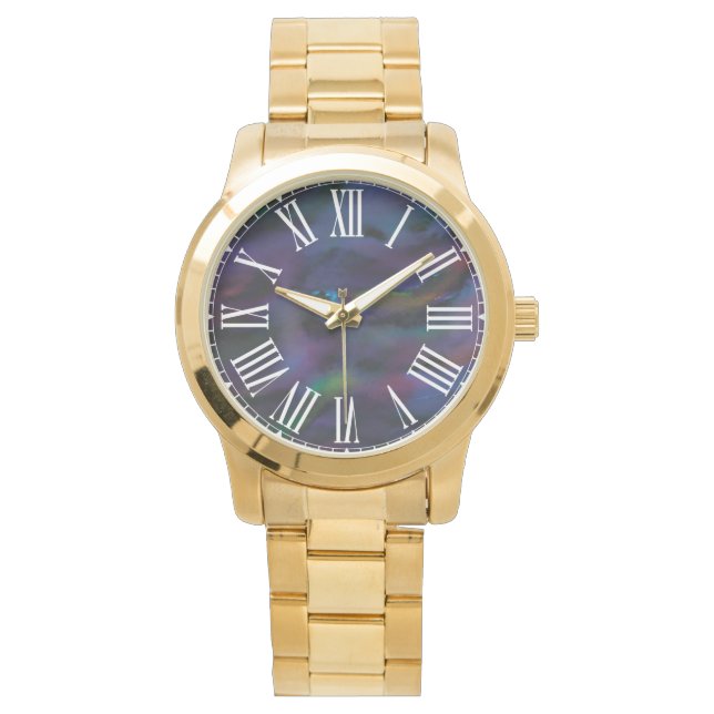 Funky abstrakt smokey lila vatten färg-klocka armbandsur (Framsida)