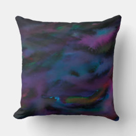 Funky abstrakt smokey lila vatten färg kudde