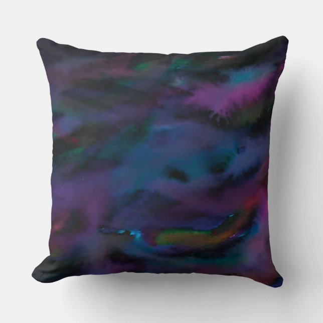 Funky abstrakt smokey lila vatten färg kudde (Framsida)