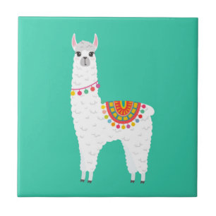 Funky Alaca llama drama, söt djur Kakelplatta