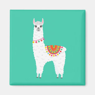 Funky Alaca llama drama, söt djur Magnet