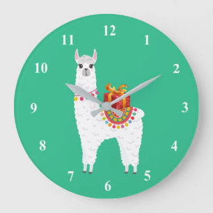 Funky Alpaca Julsöt lama Stor Klocka